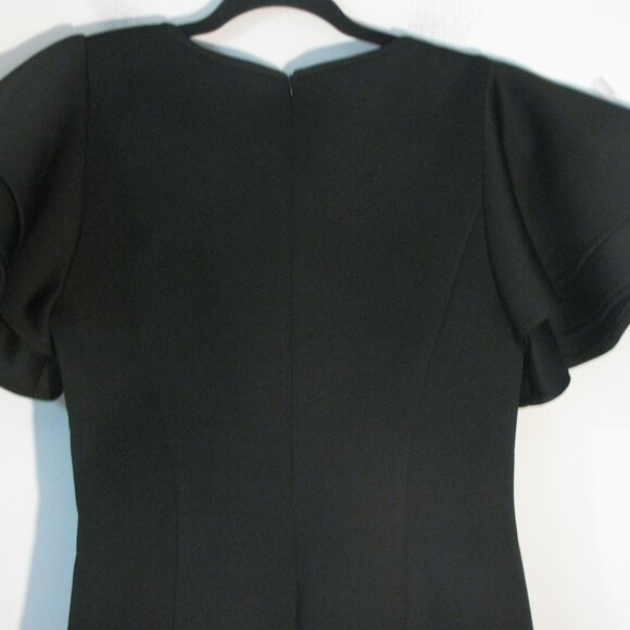 * Midnight Velvet Dress Size 6 NWOT $129 Black Rhinestones Dramatic Sleeve Hvwt - Picture 6 of 6